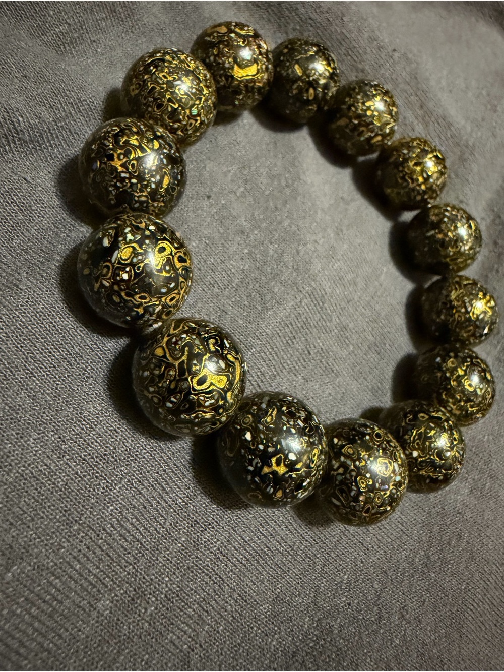 Handmade Daqi Bracelet with Gold and Opal Inclusions